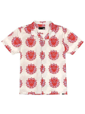 Lost Leopard Flower Button Down Shirt Men’s L Camp Collar Streetwear Vacation